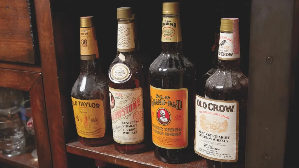 Vintage whiskey bottles