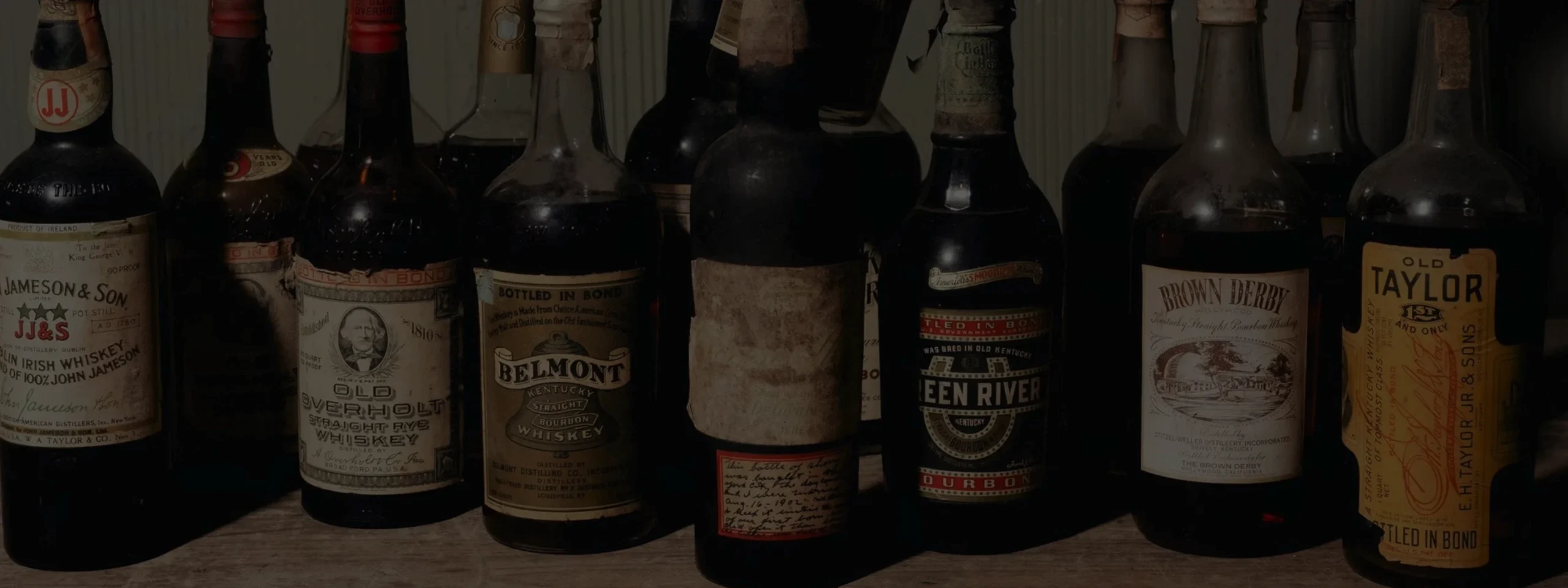 Hero image with vintage bottles