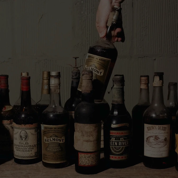 Hero image with vintage bottles